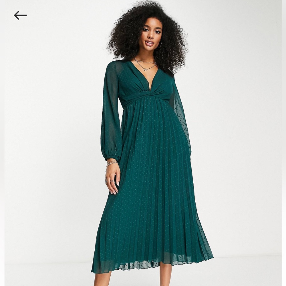 ASOS Textured Mini Pleat Dress